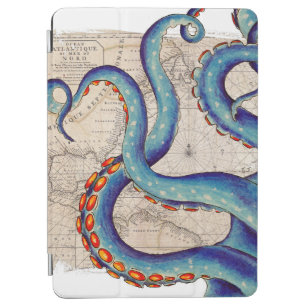 Protection iPad Air Cru bleu-foncé de carte de tentacules
