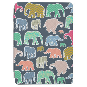 Protection iPad Air Eléphants Colorés, Motif Des Eléphants, Zigzag