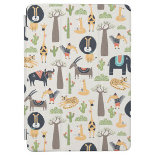 Protection iPad Air Hippy Wild African Animaux Seamless Motif Fourre-t