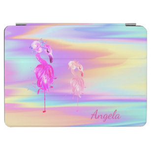 Protection iPad Air Holographie des Flamants roses roses mignons