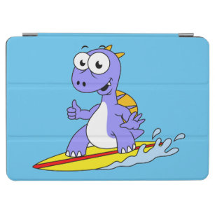 Protection iPad Air Illustration D'Un Spinosaure De Surf.