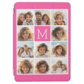 Protection iPad Air Instagram rose chaud Collage photo Monogramme pers (Devant)