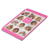 Protection iPad Air Instagram rose chaud Collage photo Monogramme pers (Côté)
