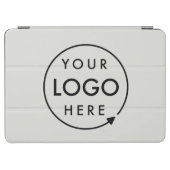Protection iPad Air Logo d'entreprise | Moderne minimaliste gris profe (Horizontal)