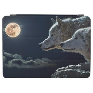 Protection iPad Air Loups blancs dans la Pleine lune