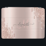 Protection iPad Air Modern Glitter Drips Rose Gold Monogram<br><div class="desc">Modern glitter drips on a rose gold background. An elegant and sophisticated design.The perfect romantic gift idea for her on any occasion.</div>