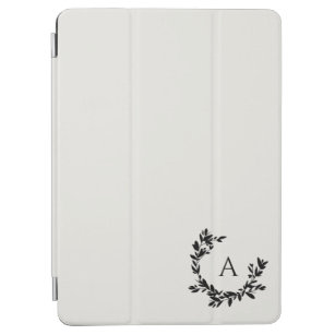 Protection iPad Air Monogramme de crème neutre Feuille botanique initi