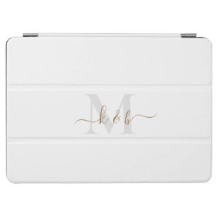 Protection iPad Air Monogramme or et gris Lavage blanc 