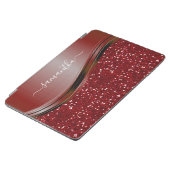 Protection iPad Air Nom manuscrit Glam Red Metal Parties scintillant (Côté)