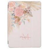 Protection iPad Air Pampas Grass Floral Blush Pink Nom Monogramme (Devant)