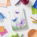 Protection iPad Air Papillons colorés Flying iPad Air Cover Spring<br><div class="desc">Spring Joy - Papillons colorés Volant dans la nature Watercolor Peinture Papillon et Fleurs - Choisissez / Ajoutez votre texte favori / Couleur - Faites votre cadeau unique - Redimensionnez et déplacez ou ajoutez des éléments avec l'outil de personnalisation ! - Dessin et design par MIGNED. Vous pouvez également transférer...</div>
