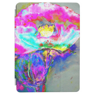 Protection iPad Air Pavot rose, aquarelle peinture florale