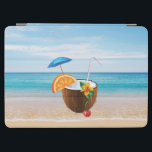Protection iPad Air Plage tropicale, Ciel Bleu, Sable Océan, Cocktail<br><div class="desc">Cette image montre des cocktails de noix de coco sur une adorable plage tropicale. Parfait pour ceux qui aiment les vacances tropicales et rêvent d'eaux turquoise et de plages de sable blanc et de cocktails.</div>