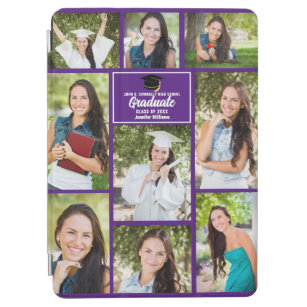 Protection iPad Air Purple Graduate Photo Collage 2024 Graduation Cade