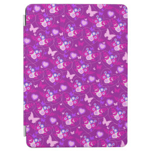 Protection iPad Air Purple rose filles papillons coeurs ipad couvertur