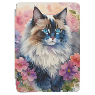 Protection iPad Air Ragdoll Chat Portrait Floral