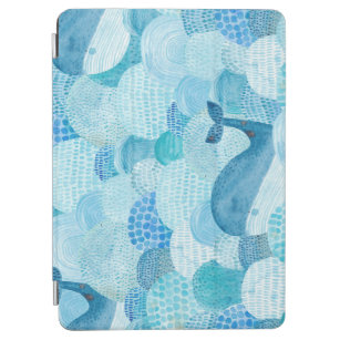 Protection iPad Air Vagues, baleine, texture bleu enfantine