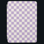 Protection iPad Air Vérification du pourpre, Motif de tableau de contr<br><div class="desc">à damiers Motif - damier violet et blanc crème.</div>