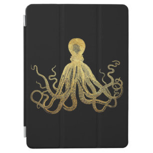 Protection iPad Air Vintage Octopus Gold Black Enk Côtier Nautique