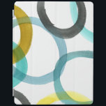 Protection iPad Interverrouillage des cercles jaunes et bleus<br><div class="desc">Une simple impression de cercles jaunes et bleus imbriqués par Megan Meagher. L'arrière - plan blanc laisse apparaître les couleurs des cercles. Achetez le vôtre aujourd'hui !</div>