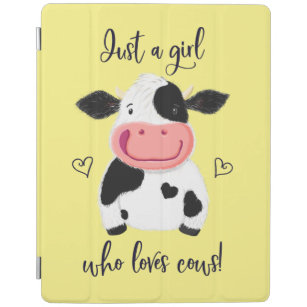 Protection iPad Juste Une Fille Qui Aime Les Vaches ! Coeurs Et Ho