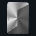 Protection iPad Mini Arrière - plan métallique noir et argent<br><div class="desc">Arrière - plan géométrique noir et argent,  look métallique avec un arrière - plan personnalisable.</div>
