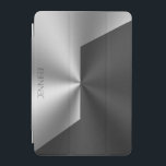 Protection iPad Mini Arrière - plan métallique noir et argent<br><div class="desc">Arrière - plan géométrique noir et argent,  look métallique avec un arrière - plan personnalisable.</div>