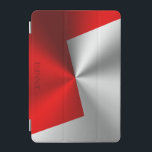 Protection iPad Mini Arrière - plan métallique rouge et argent<br><div class="desc">Arrière - plan géométrique rouge et argent,  look métallique avec un arrière - plan personnalisable.</div>