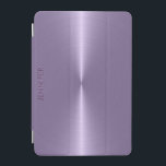 Protection iPad Mini Arrière - plan métallique violet de prune monogram<br><div class="desc">Elégant prune violet arrière - plan métallique,  look acier inoxydable (Image en acier inoxydable prune violet)</div>