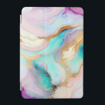 Protection iPad Mini Art parties scintillant abstrait en marbre pastel<br><div class="desc">Image de texture d'encre de marbre liquide colorée aux accents de parties scintillant.</div>