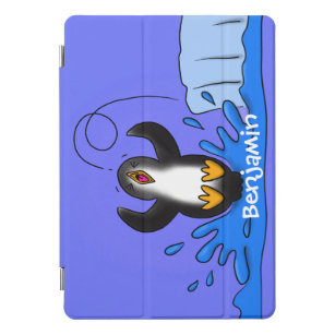 Protection iPad Pro Cover Caricature de manchot joyeux sautant