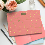 Protection iPad Mini Coral rose or Confetti arrose Monogramme<br><div class="desc">Un coque intelligent iPad rose corail avec confetti doré arrose avec de l'espace pour vos initiales.</div>