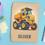 Protection iPad Mini Cute Modern Construction Camion Personnalisé<br><div class="desc">Personnalisé jaune mignon de construction moderne camion garçons ipad conception de couverture</div>