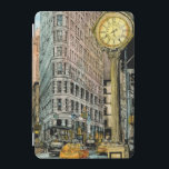 Protection iPad Mini Destinations | Horloge Vintage de la cinquième ave<br><div class="desc">Découvrez cette aquarelle et design d'encre de Melissa Wang, merveilleusement artisanale, que vous propose World Art Group sur Zazzle. Cette photo représente le Flatiron Building de New York et l'horloge de la Cinquième Avenue, entourée par l'agitation de la vie quotidienne en ville. Regardez les détails clairs dans les bâtiments et...</div>