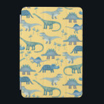 Protection iPad Mini Dinosaures soleil jaune<br><div class="desc">Beaucoup de dinosaures bleus,  Tyrannosaurus rex,  Spinosaurus,  Stegosaurus,  Diplodocus et Tricératops sur un arrière - plan jaune ensoleillé. Eek !</div>
