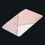 Protection iPad Mini Elégante parties scintillant en or rose géométriqu<br><div class="desc">Design géométrique élégant avec parties scintillant en or rose,  or et marbre blanc.</div>