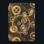Protection iPad Mini Équipements en laiton sans vapeur<br><div class="desc">Sans joint,  métal,  laiton,  or engrenages sur arrière - plan foncé rouillé. Style Steampunk.</div>