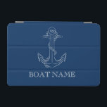 Protection iPad Mini Esprit nautique Ancre Marine Bleu<br><div class="desc">Cette image présente une ancre sur un arrière - plan bleu marine.</div>