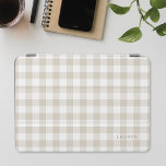 Protection iPad Mini Ferme Beige Buffalo Check Monogramme<br><div class="desc">Couverture intelligente iPad sur mesure avec motif plaid/en vichy/chèque en buffle beige avec nom/monogramme personnalisé.</div>