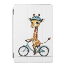 Giraffe Riding a Bicycle - Crayon à main