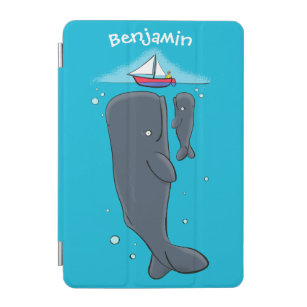 Protection iPad Mini Illustration de mignons baleines et voiliers