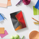 Protection iPad Mini Métallurgique Géométrique Noir Rouge & Orange Desi<br><div class="desc">Cool moderne géométrique apparence métallique noir rouge et orange formes géométriques design avec monogramme personnalisé.</div>