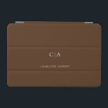 Protection iPad Mini Mini capot monogramme simple et élégant<br><div class="desc">Moderne,  simple,  élégant monogramme ipad,  brun. Modifiez votre produit en quelques minutes. Vous pouvez modifier la police/taille/couleur et la position en utilisant "personnaliser davantage".</div>