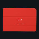 Protection iPad Mini Mini capot monogramme simple et élégant<br><div class="desc">Moderne,  simple,  élégant monogramme ipad,  rouge. Modifiez votre produit en quelques minutes. Vous pouvez modifier la police/taille/couleur et la position en utilisant "personnaliser davantage".</div>
