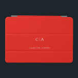 Protection iPad Mini Mini capot monogramme simple et élégant<br><div class="desc">Moderne,  simple,  élégant monogramme ipad,  rouge. Modifiez votre produit en quelques minutes. Vous pouvez modifier la police/taille/couleur et la position en utilisant "personnaliser davantage".</div>