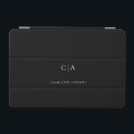 Protection iPad Mini Mini capot monogramme simple et élégant<br><div class="desc">Moderne,  simple,  élégant monogramme ipad,  noir. Modifiez votre produit en quelques minutes. Vous pouvez modifier la police/taille/couleur et la position en utilisant "personnaliser davantage".</div>