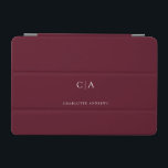 Protection iPad Mini Mini capot monogramme simple et élégant<br><div class="desc">Moderne,  simple,  élégant monogramme ipad,  sombre. Modifiez votre produit en quelques minutes. Vous pouvez modifier la police/taille/couleur et la position en utilisant "personnaliser davantage".</div>