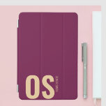 Protection iPad Mini Moderne élégant Monogramme Bourgogne Initial Femin<br><div class="desc">Cette couverture est conçue pour protéger votre iPad de la poussière et des rayures. Il est fait de matériaux de haute qualité et est mince et léger pour une portabilité facile. Le couvercle est doté d'un design contemporain en monogramme bordeaux et d'une fermeture élastique pour le maintenir en sécurité.</div>