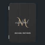 Protection iPad Mini Monogramme noir et or Elégant luxe<br><div class="desc">Ce capot iPad est le moyen idéal de protéger votre appareil tout en ajoutant une touche de luxe et d'élégance. Le design noir et or est élégant et intemporel et peut être personnalisé avec votre monogramme pour une touche de finition unique. Des accessoires correspondants sont disponibles dans notre magasin.</div>