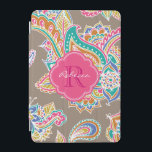 Protection iPad Mini Monogramme personnalisé de la marguerite de Bohême<br><div class="desc">Ajoutez une touche de charme boho à votre appareil avec ce coque ipad cachemire coloré dessiné à la main ! Doté d'un motif cachemire bohème complexe et artistique, ce coque apporte un look dynamique et élégant à votre tablette. Customisez-le avec votre nom ou vos initiales monographiques pour une touche personnelle....</div>